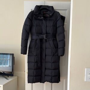Pajar Black Quilted Long Belted Puffer Coat